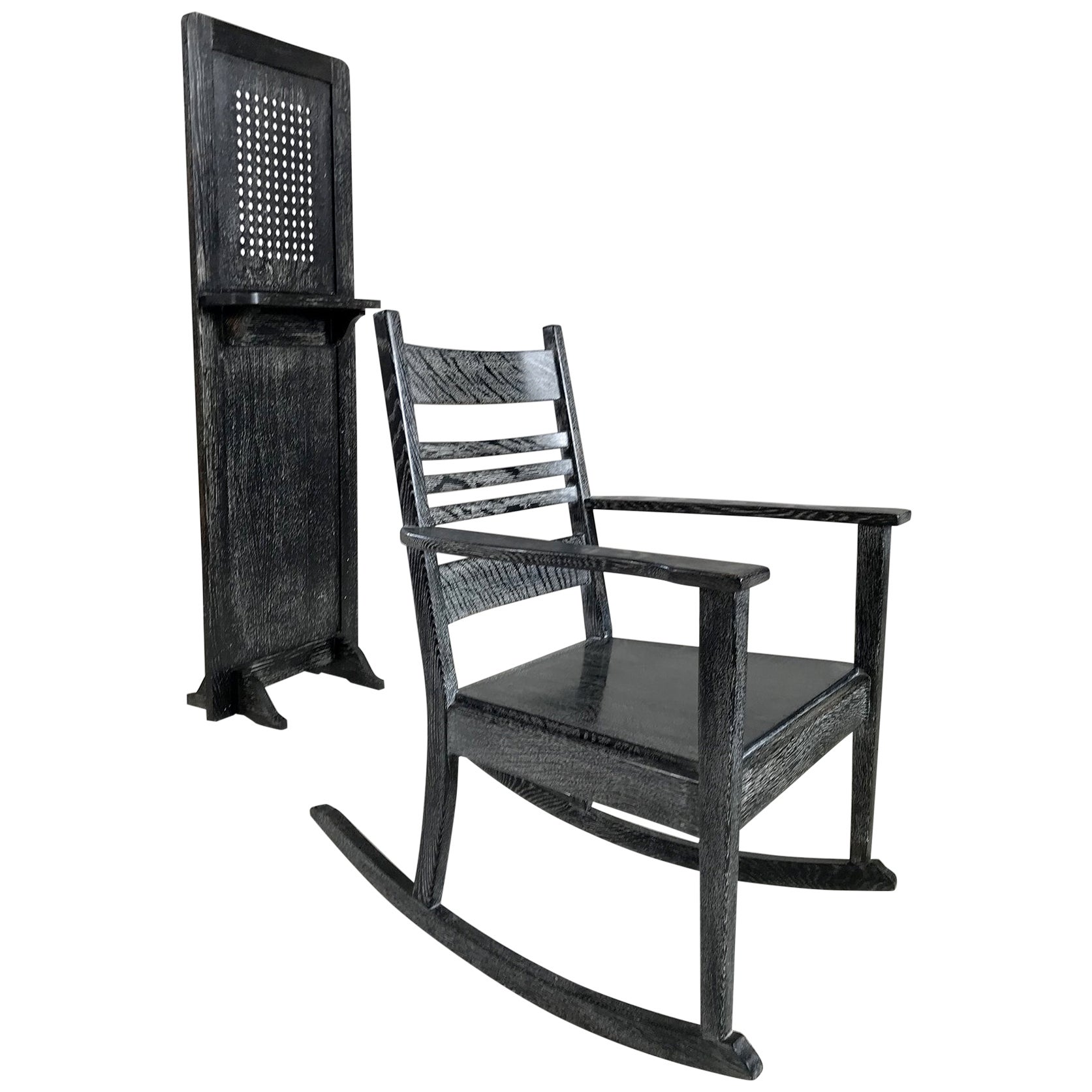 Rocking Chair & Travel Confessional von Baker and Co, 1930er Jahre im Angebot