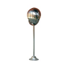 French Mid-Century Modern Moon Floor Lamp in Steel by Henri Mathieu, 1960s