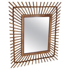 Bamboo & Rattan Mirror, Italy, 1960s