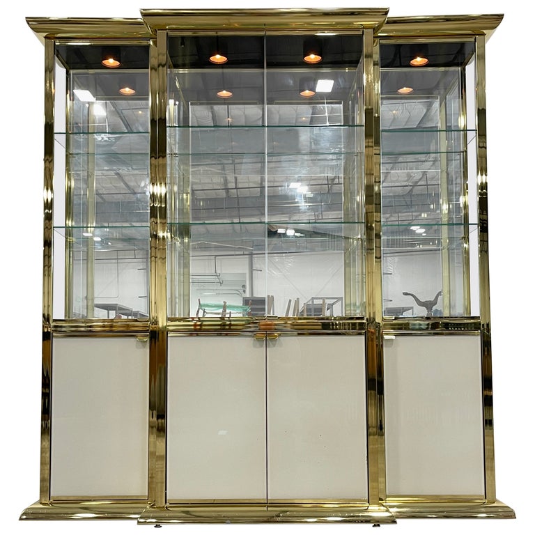DIA Design Institute America Brass Vitrine Display Case For Sale at 1stDibs
