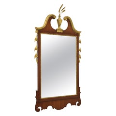 FRIEDMAN BROS Mahogany Gold Gilt Traditional Mirror with Prince of Wales Plumes