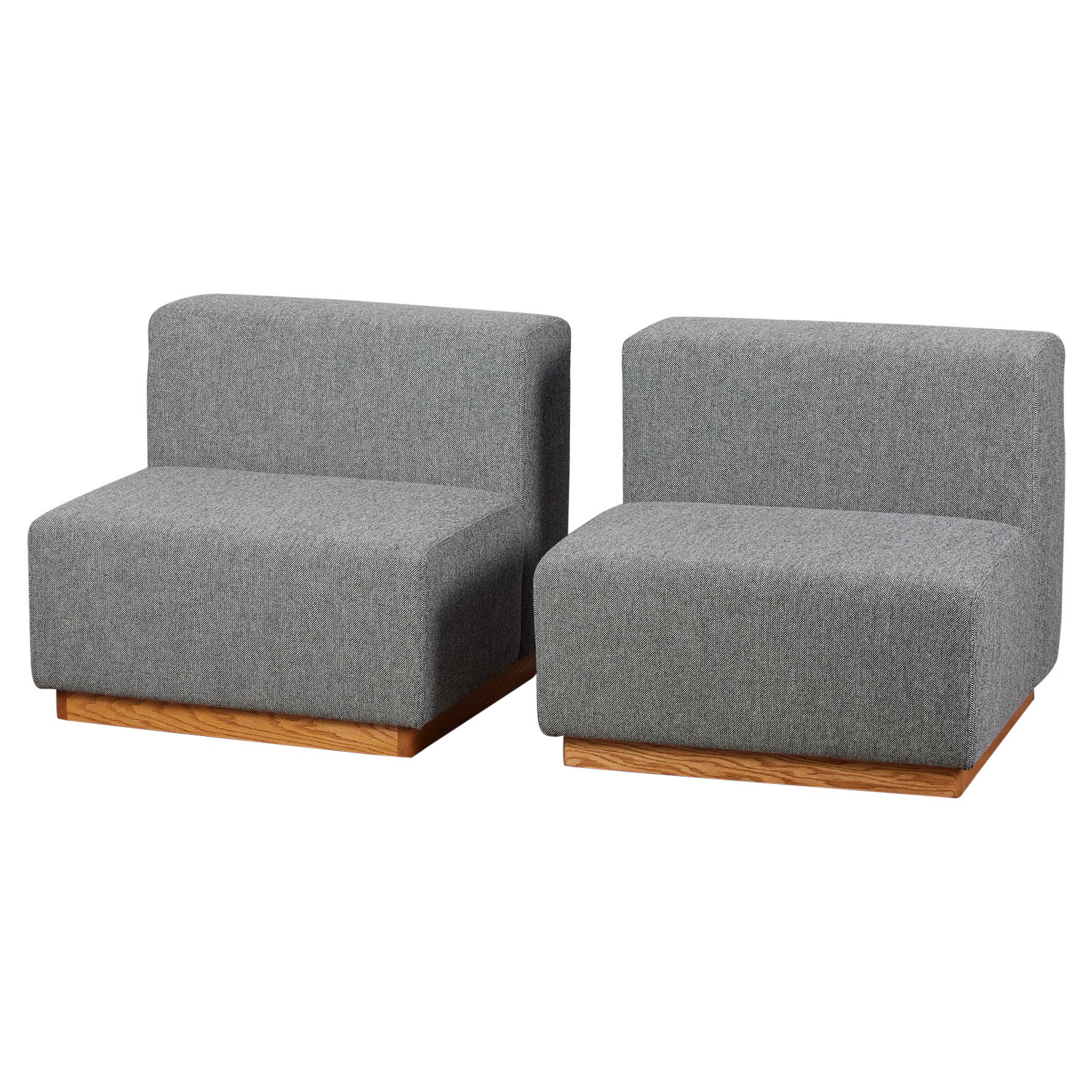 Pair of Giancarlo Piretti Style Modern Cubic Sofa Seats For Sale