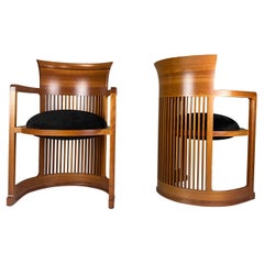 Set of two Cassina no. 606 Taliesin Barrel Chairs by Frank Lloyd Wright