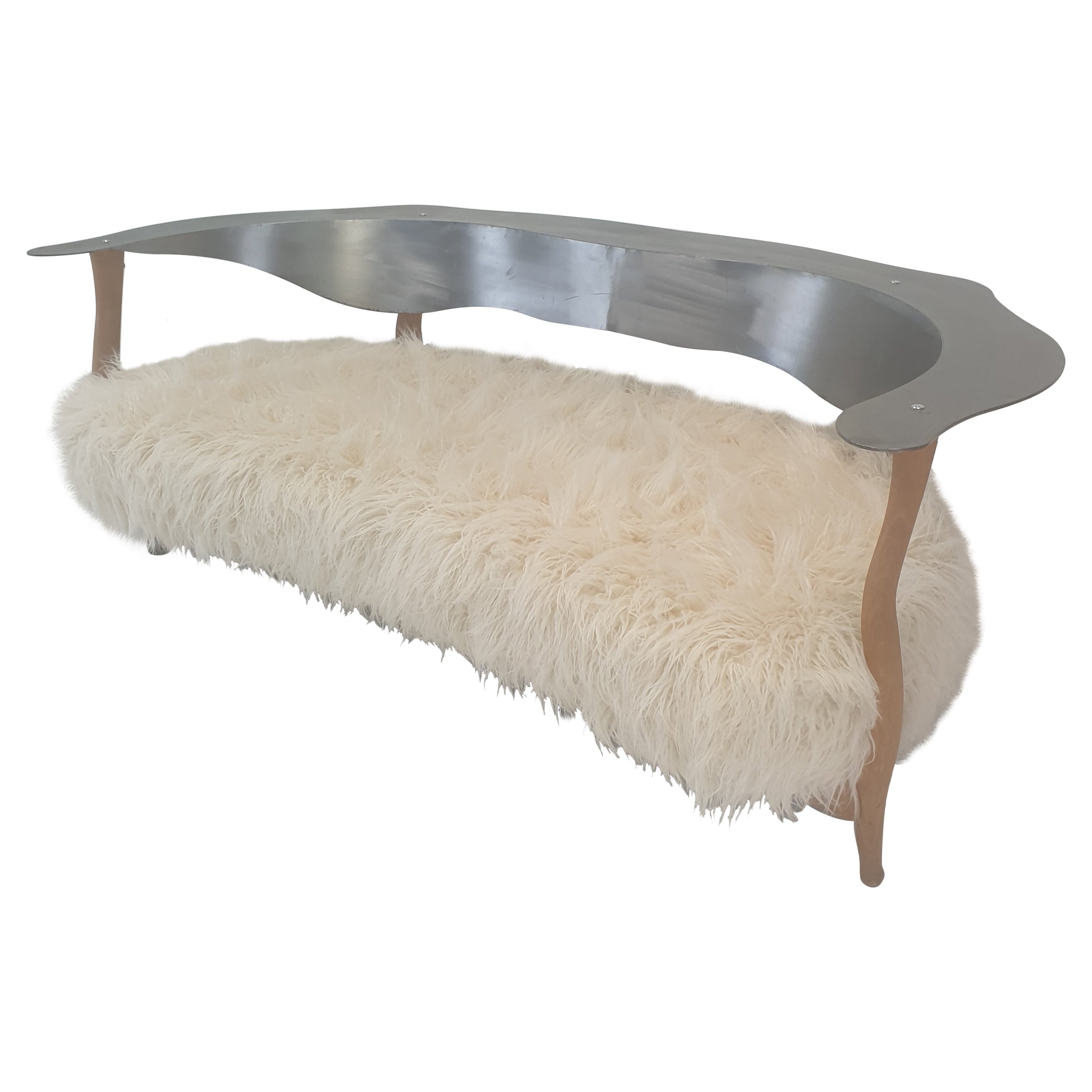 Zaha Hadid 'Moraine' Sofa Red 'Fantasy Leather' Pony Hide Sawaya and