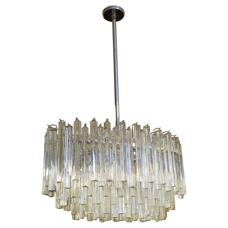Venini Glass Prism Chandelier For Sale at 1stDibs
