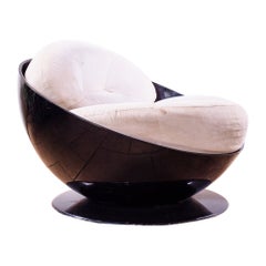 Chaise longue « Esfera » de Ricardo Fasanello en fibre de verre noire, Brésil, années 1970