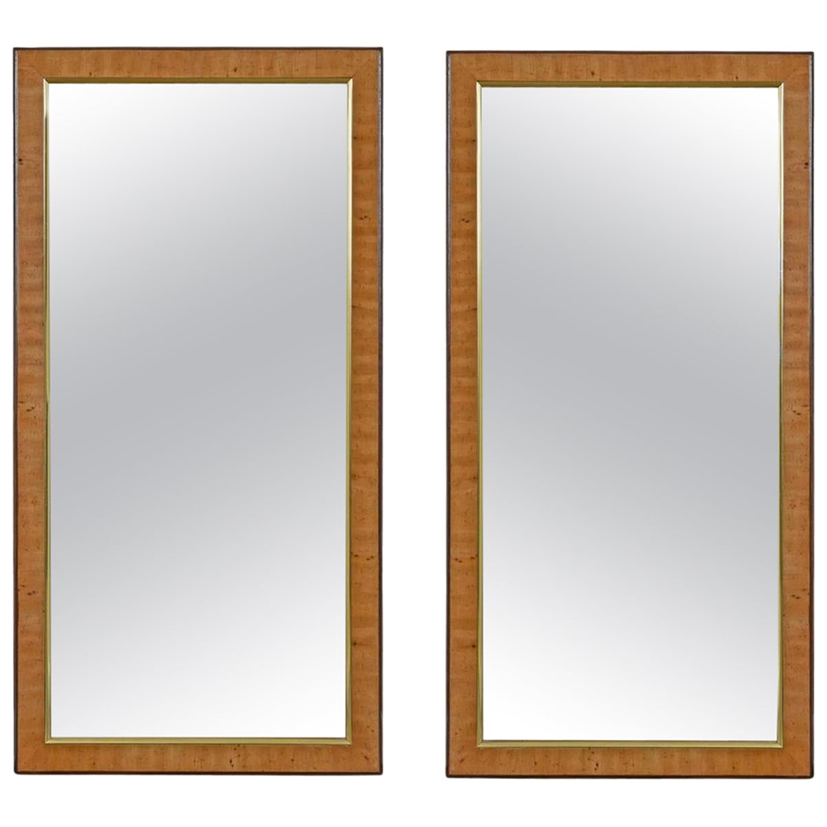 Pair of Birds Eye Maple Mirrors by Drexel Heritage For Sale