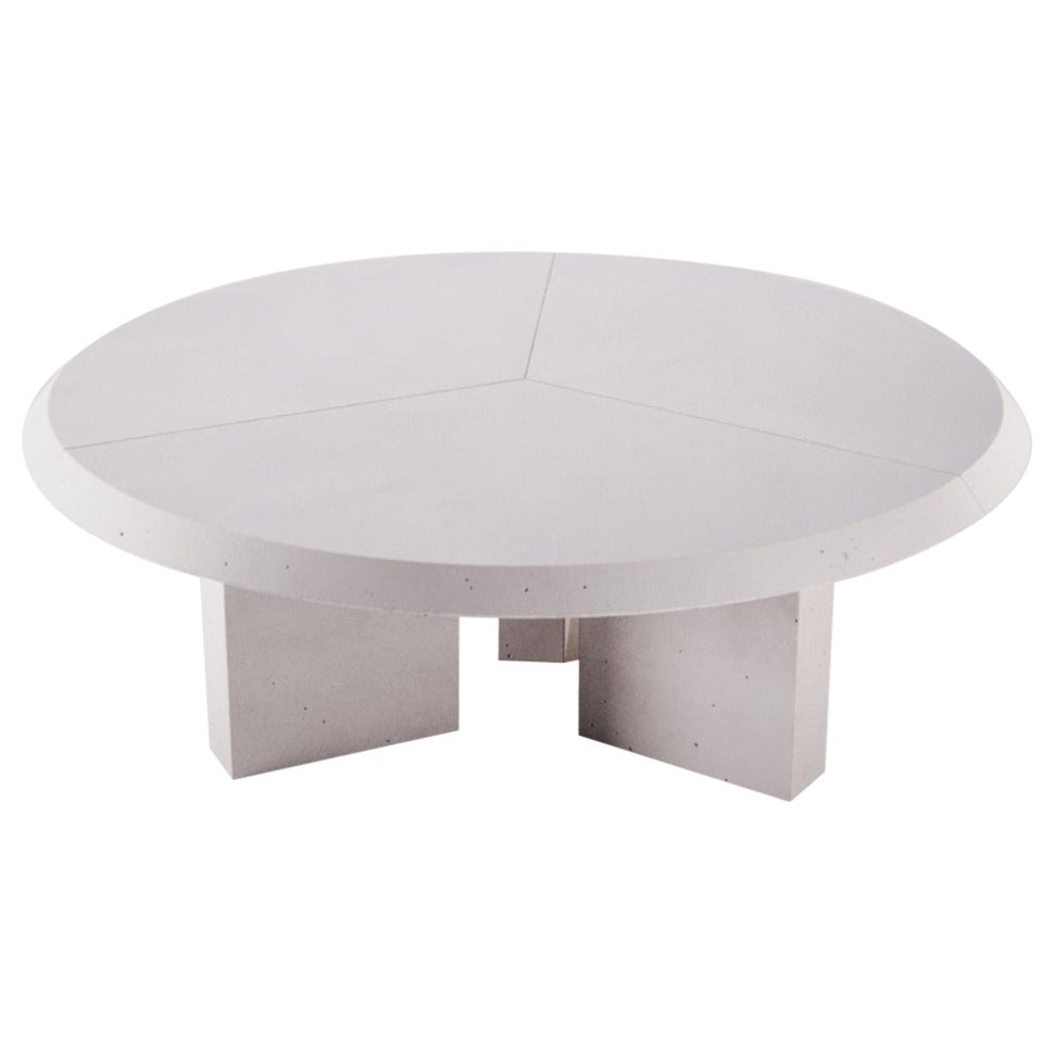 Table de salle à manger circulaire Laoban en béton et ciment blanc ultra haute performance