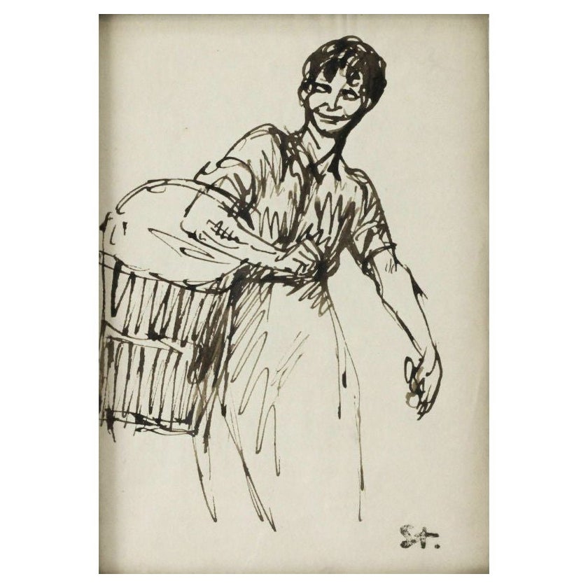 Theophile Alexandre Steinlen Works on Paper Woman For Sale