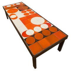 Vintage Ceramic Coffee Table by Roger Capron, Vallauris, France, 1970s