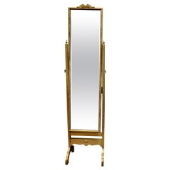 Superb Art Deco Rococo Style Gilt Cheval Dressing Mirror