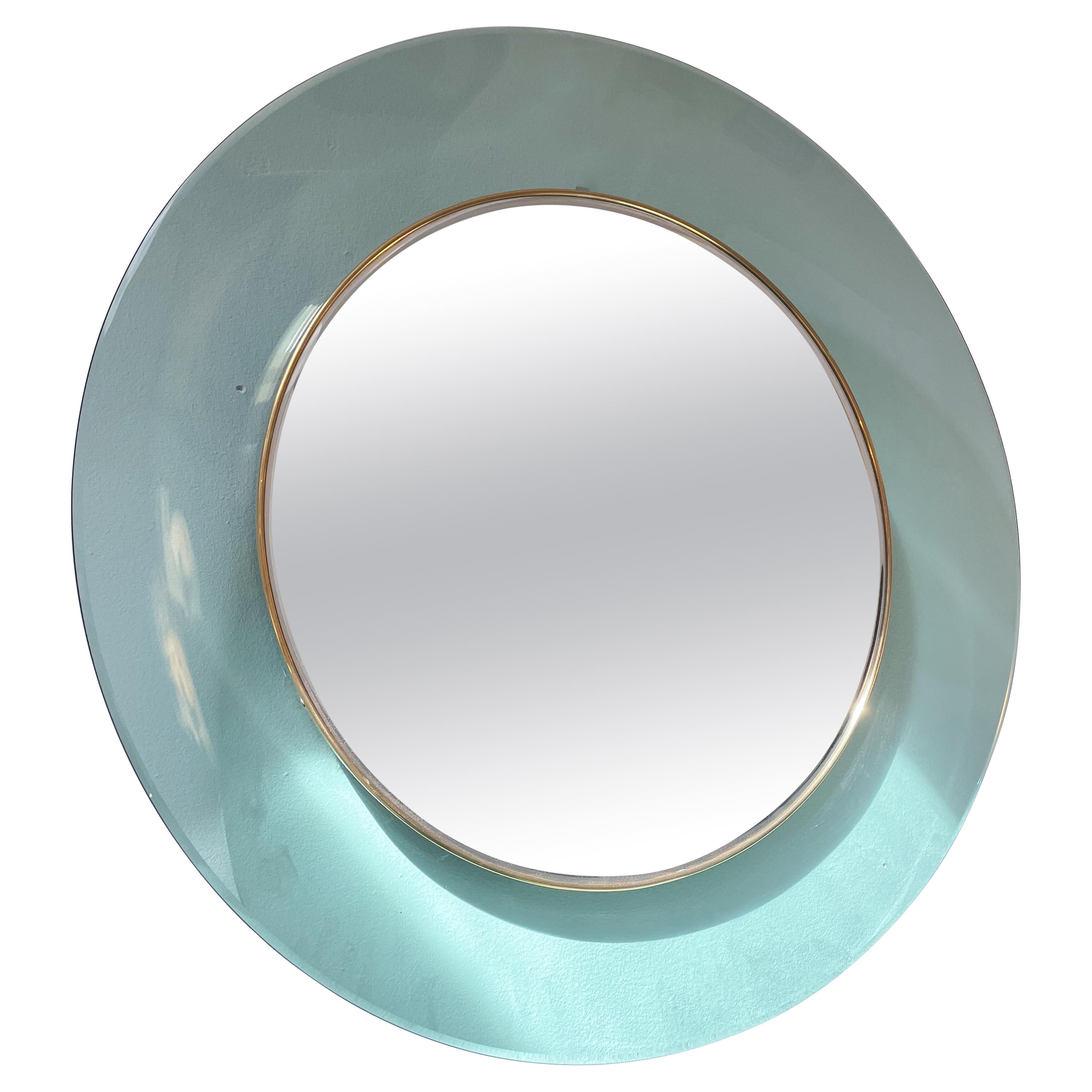 Mid-Century Modern Round Fontana Arte Mirror by Max Ingrand, Italy, 1960s For Sale