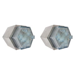 Pair of Hexagonal Modular Sconces / Flush Mounts by Poliarte