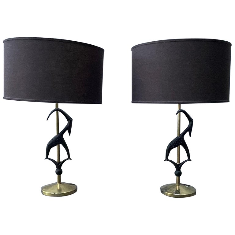 Pedagogie lade voor de helft Pair of Mid-Century Gazelle Sculptural Table Lamps by Rembrandt Lamp  Company For Sale at 1stDibs | gazelle lamp
