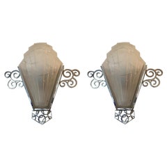 2 French Sconces, Style: Art Deco, Year: 1930, Design: Sabino, France