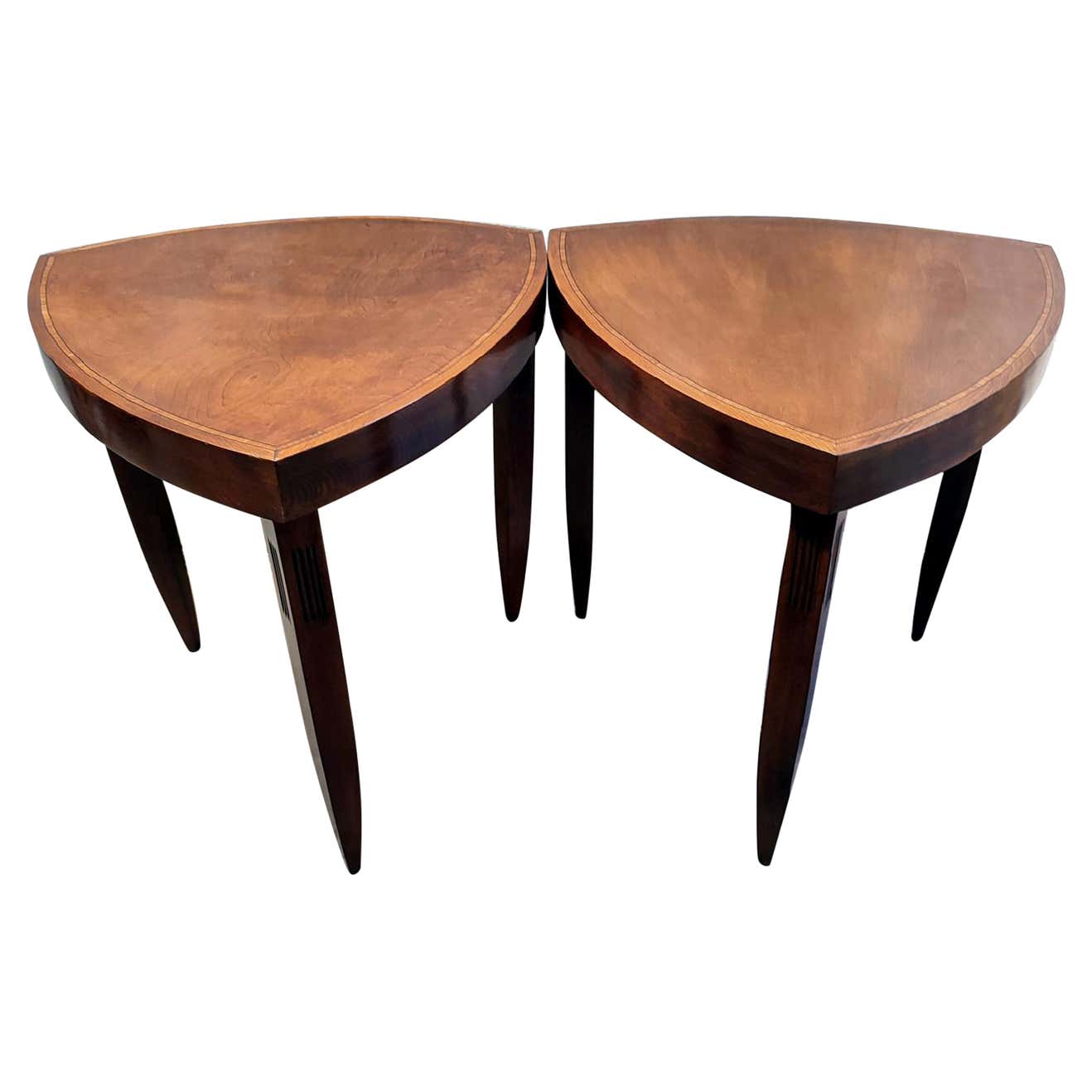 Pair of Triangular Side Tables For Sale at 1stDibs