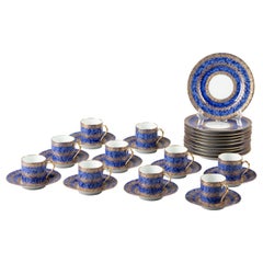 Service à thé de 20 pièces en porcelaine fabriqué par Raynaud Limoges