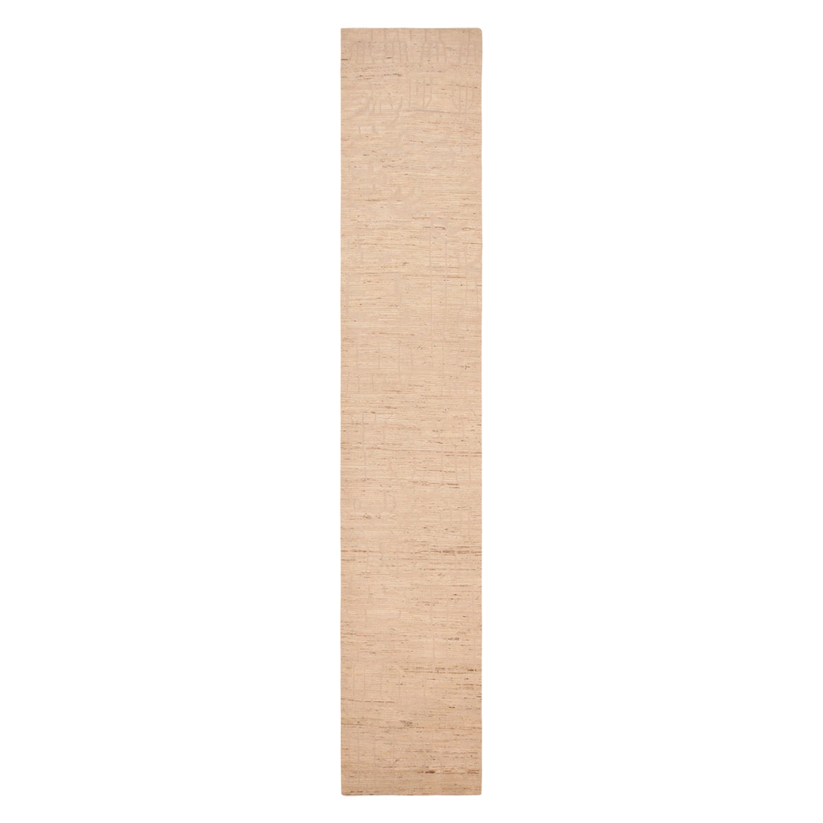 Tappeto Runner in stile marocchino moderno Nazmiyal Collection Color Crema 3'4" x 19'