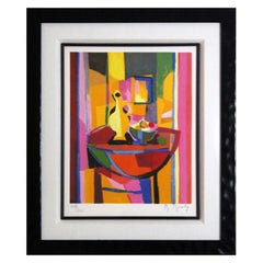 Marcel Mouly Grand Pichet au Gueridon Rouge Signed Lithograph Framed 208/300