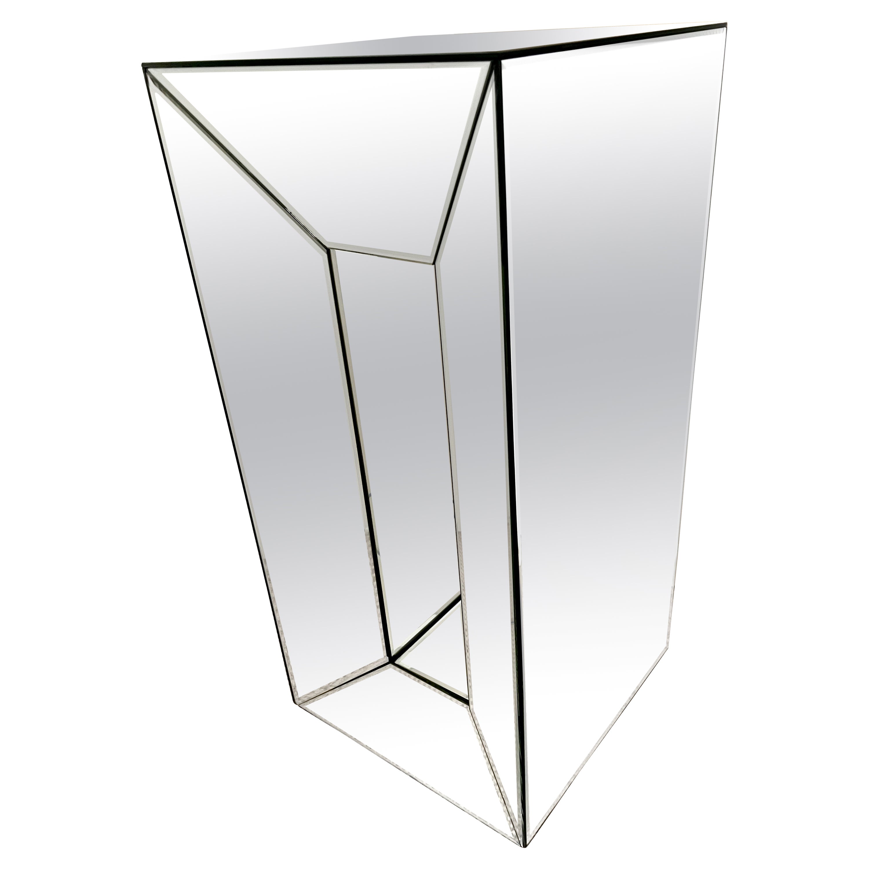 Mirrored Pedestal with Cut Out For Sale