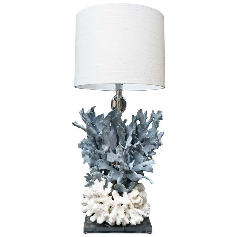 Chic Staghorn and Blue Coral Table Lamp at 1stDibs | blue coral lamp