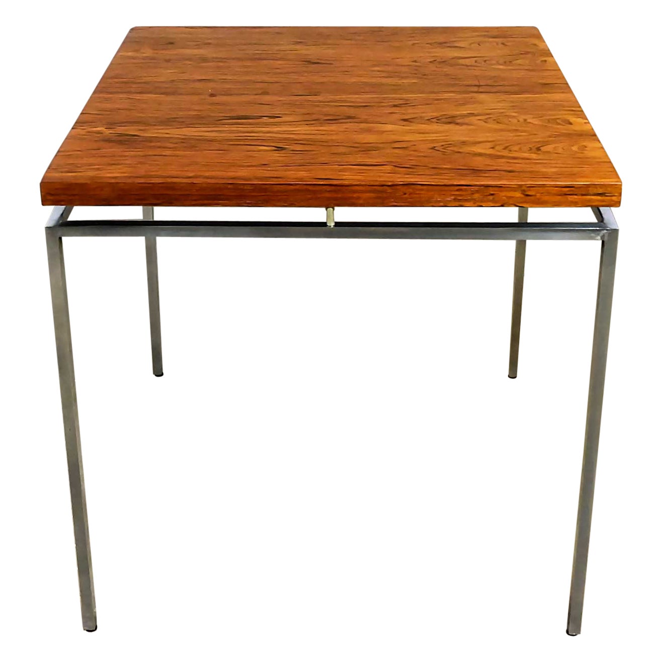 Scandinavian Modern Rosewood & Chrome End Table by Knud Joos for Jason Mobler For Sale