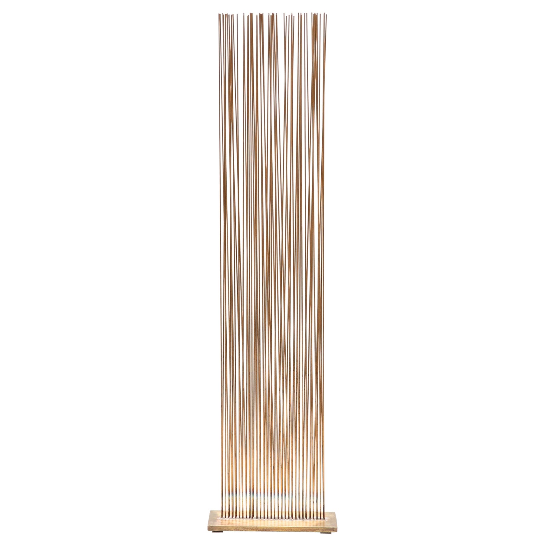 Val Bertoia 'Sound of V' Sonambient Sculpture Silicon Bronze Rods in Brass Base For Sale