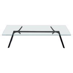 Grande table Dry XS 45B d'Alix avec plateau en verre et cadre en aluminium laqué noir