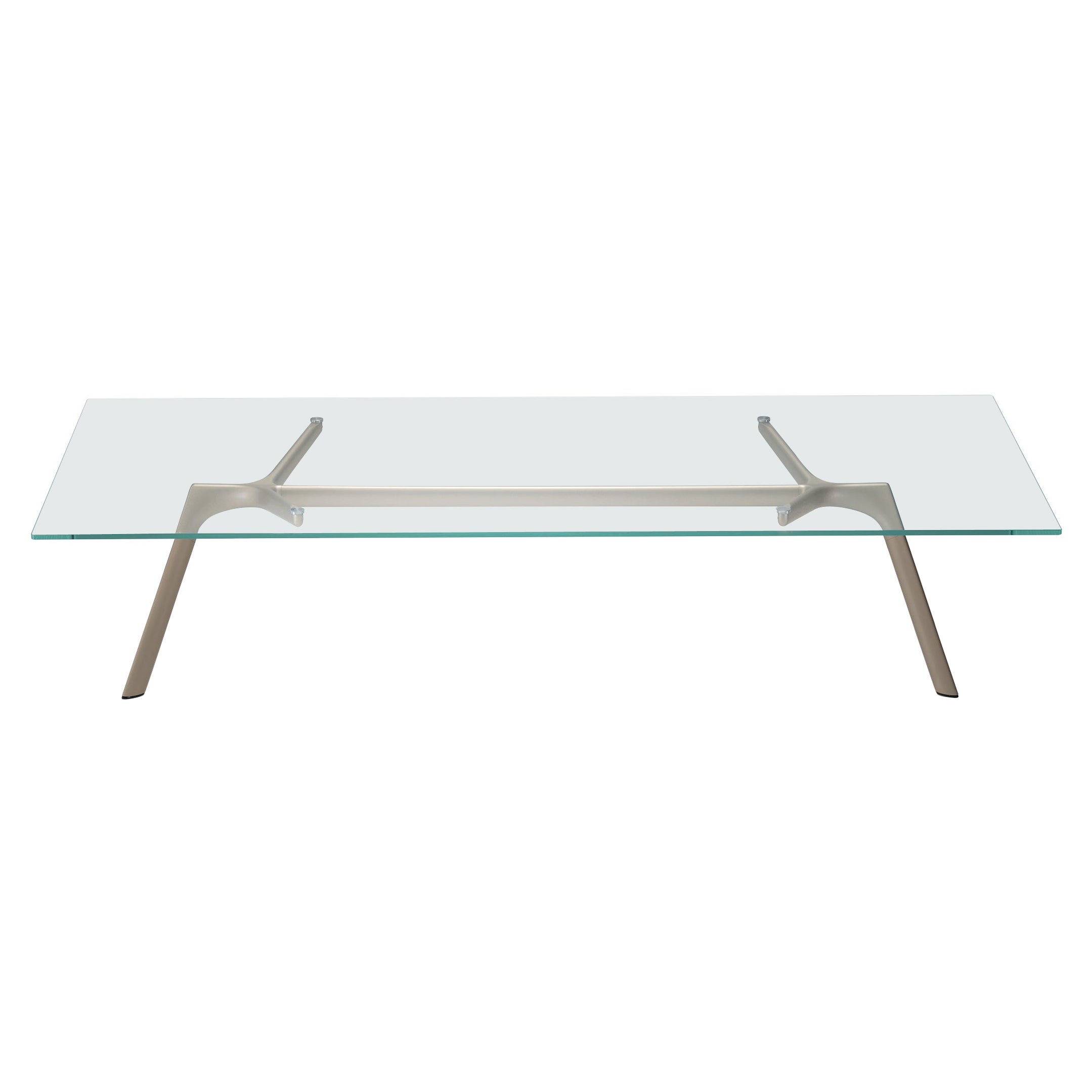 Alias Small Dry XS 45B Table in Glass Top with Anodised Gold Metallic Frame For Sale