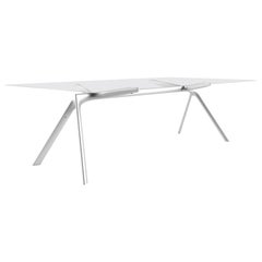 Alias Small Dry 45A Table in Glass Top with Anodised Silver Metallic Frame