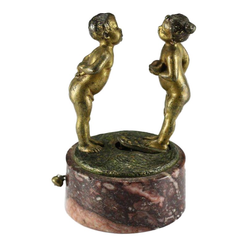 Bergmann, Franz Austrian Bronze Mechanics for Children Kissing For Sale