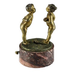 Vintage Bergmann, Franz Austrian Bronze Mechanics for Children Kissing