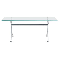 Alias Frametable 160 in Glass Top with Polished Aluminium Frame by Alberto Meda
