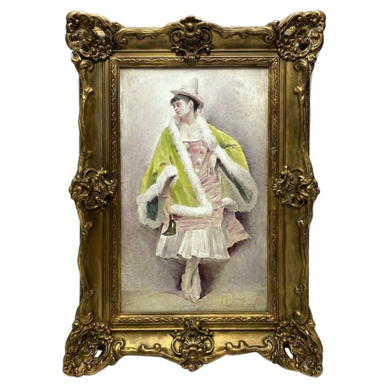 French Porcelain Hand Painted Plaque by E. La Fontaine, 19th Century For Sale