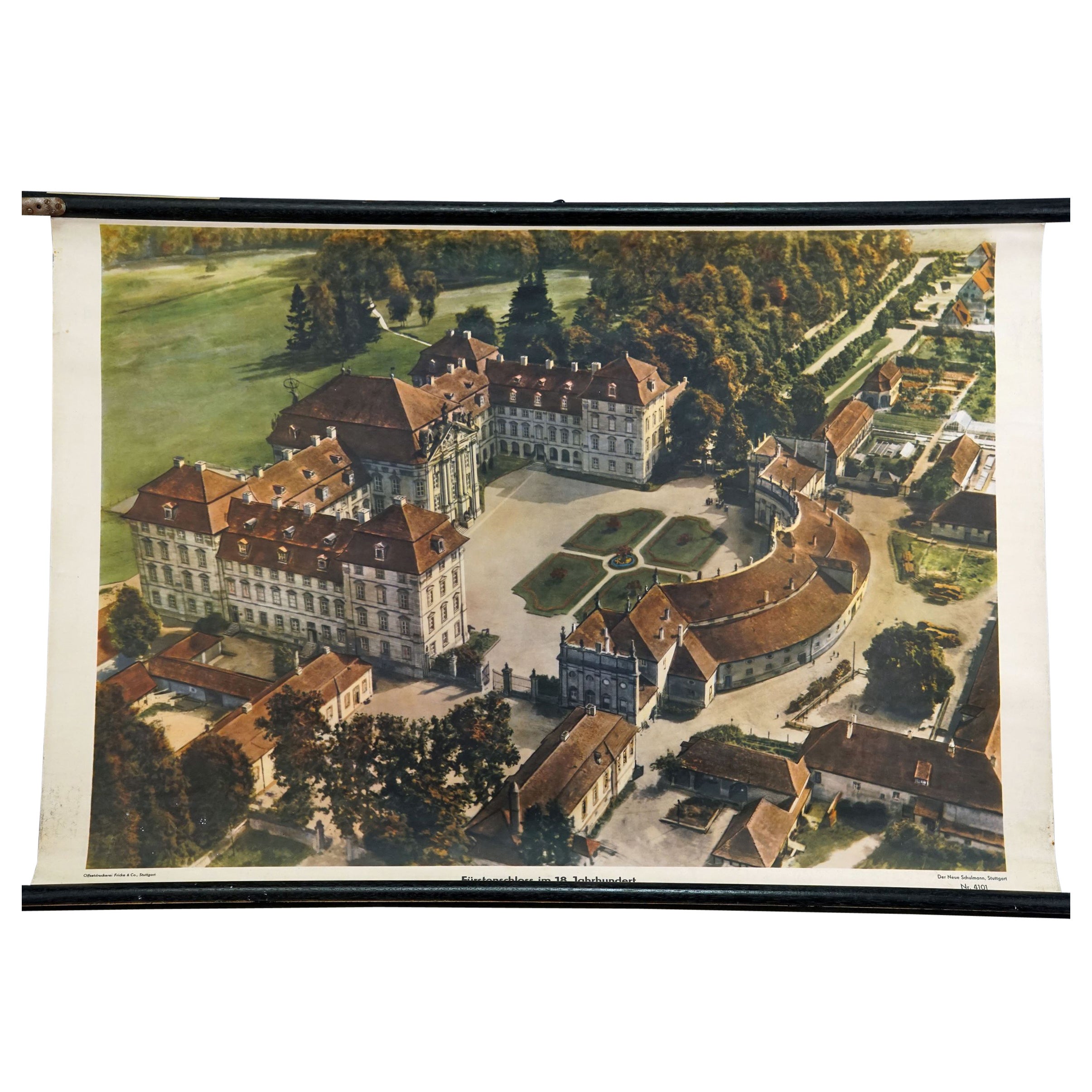 The Prince's Castle of the 18th Century Vintage Mural Rollable Wall Chart im Angebot