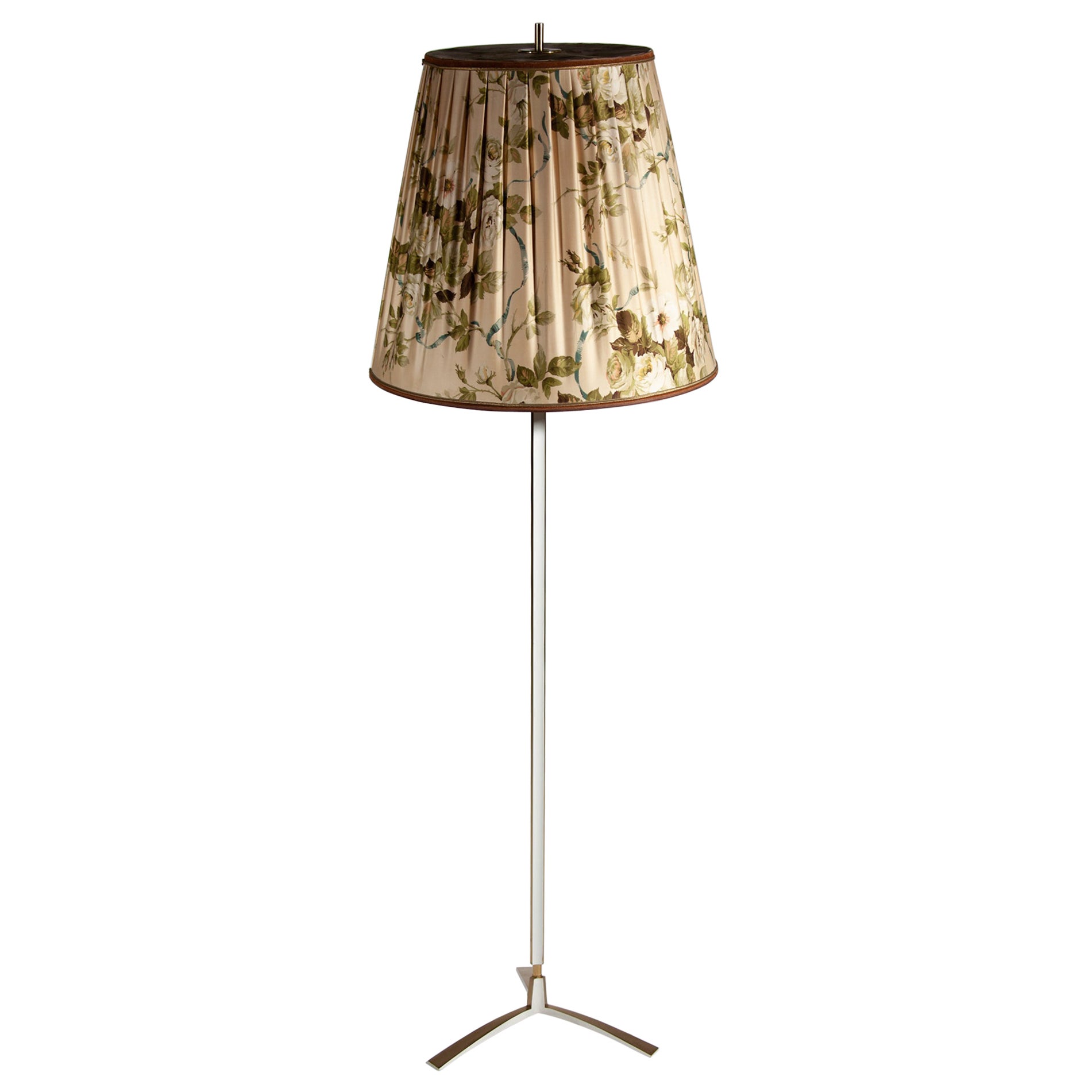 Large Brass Floor Lamp Model Micheline by JT Kalmar for Kalmar, 1950s