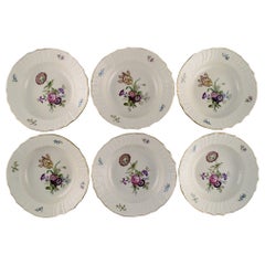 Six Royal Copenhagen Frijsenborg Deep Plates in Hand-Painted Porcelain