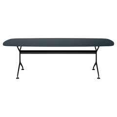 Alias Frametable 240 in Black Glass Top with Smooth Lacquered Aluminium Frame
