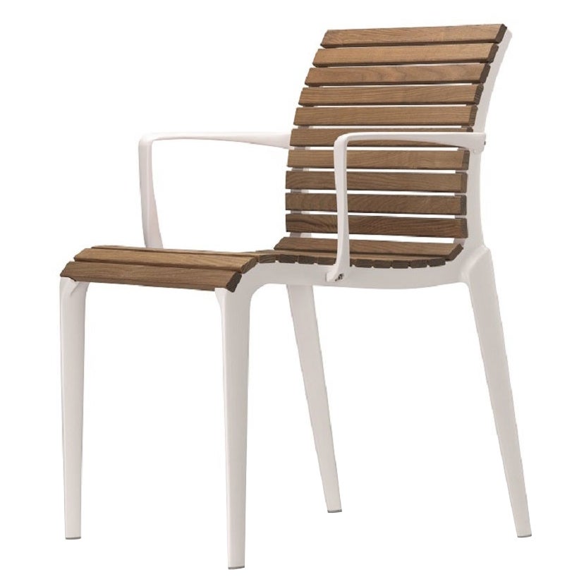Alias Tech Wood Armchair in Ash and Lacquered Aluminium Frame by Alberto Meda For Sale