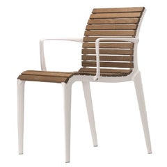 Alias Tech Wood Armchair in Ash and Lacquered Aluminium Frame by Alberto Meda