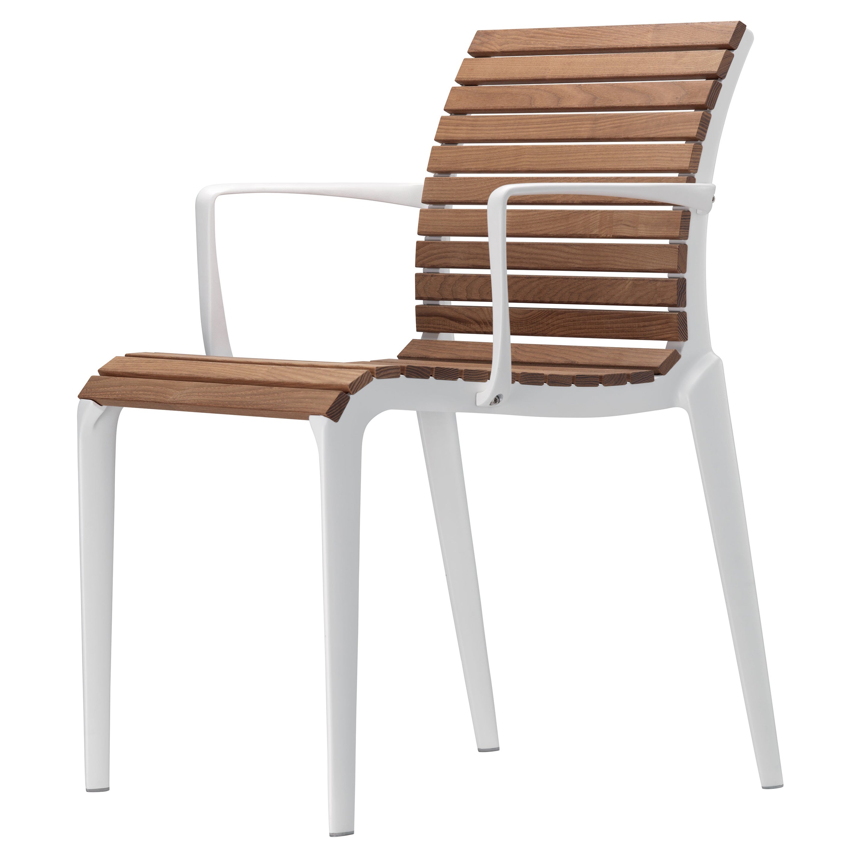 Alias Tech Wood Armchair in Teak and Lacquered Aluminium Frame by Alberto Meda