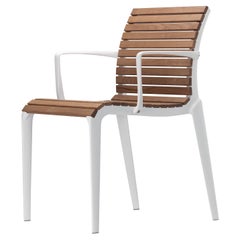 Alias Tech Wood Armchair in Teak and Lacquered Aluminium Frame by Alberto Meda