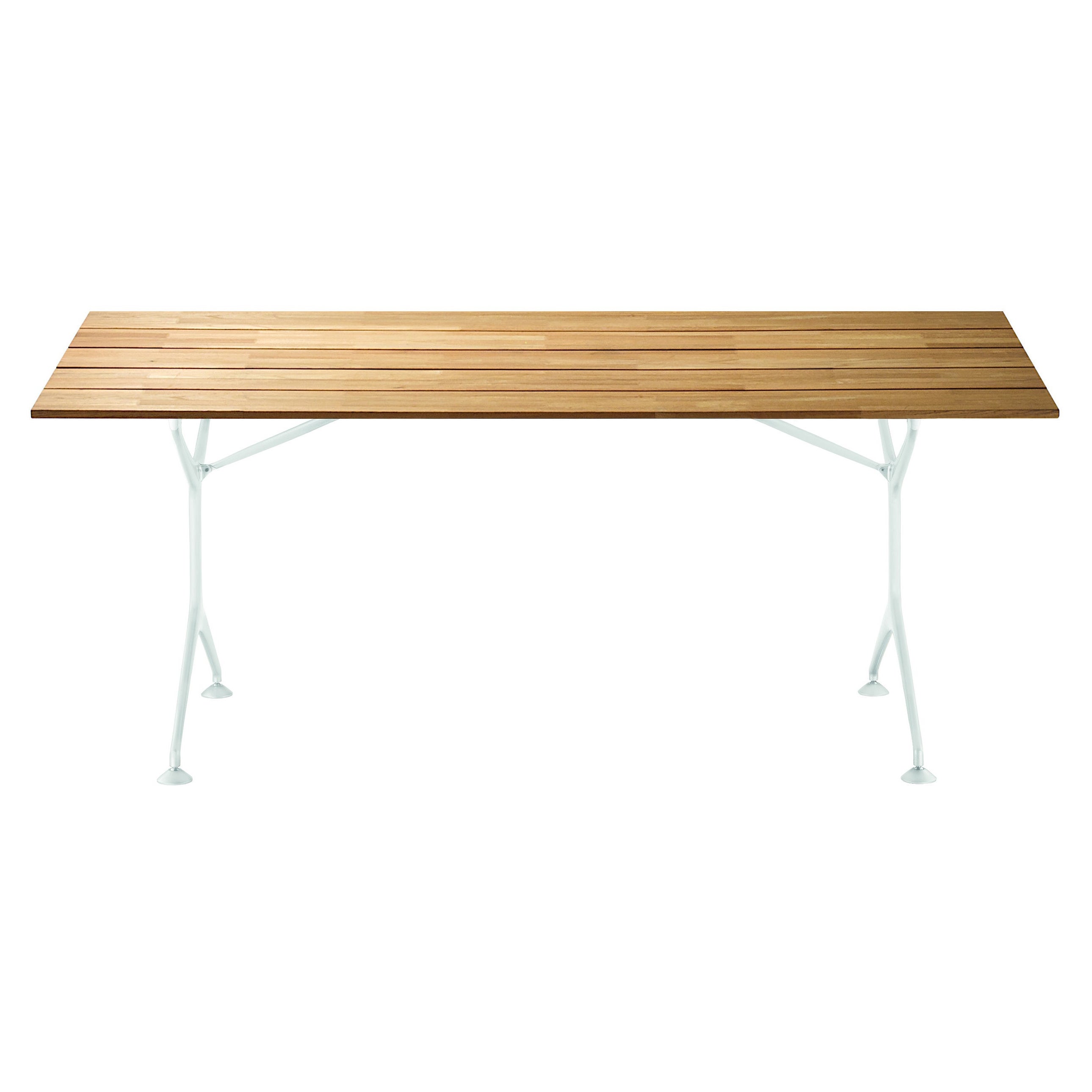 Alias Tech Wood Table 200F in Teak and Lacquered Aluminium Frame by Alberto Meda For Sale