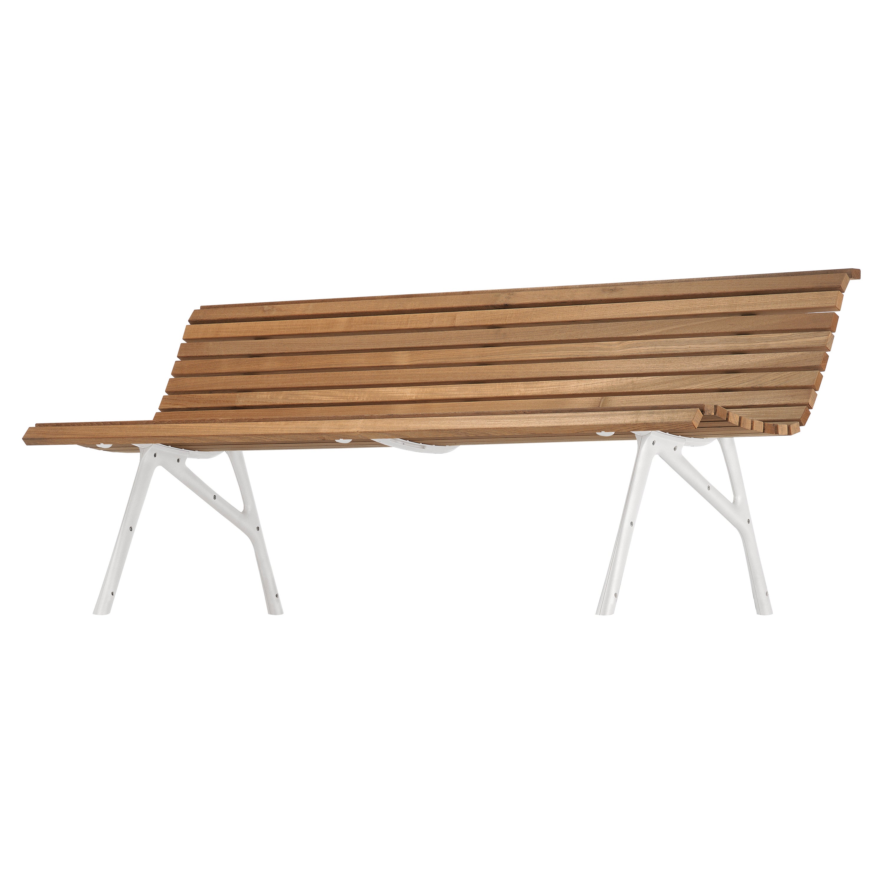 Alias Setes 200 Outdoor Bench in Teak Seat & Back with Lacquered Aluminium Frame For Sale