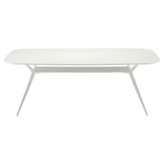 Table biplane Alias 40D avec plateau en MDF blanc et cadre en aluminium laqué blanc