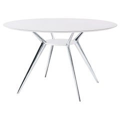 Alias Biplane 403 Tisch mit weißer MDF-Platte und poliertem Aluminiumrahmen