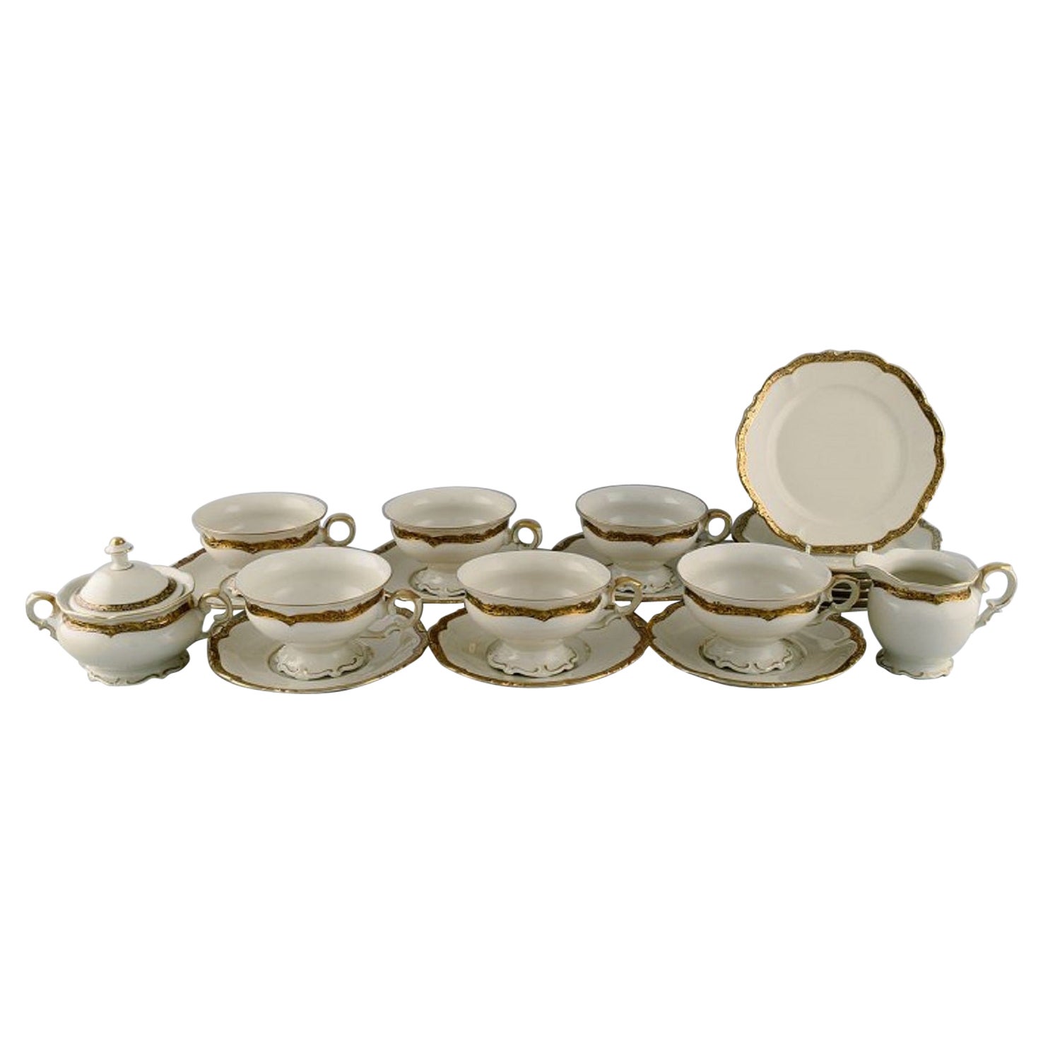 KPM, Berlin, Royal Ivory Tea Service in Cream-Colored Porcelain For Sale