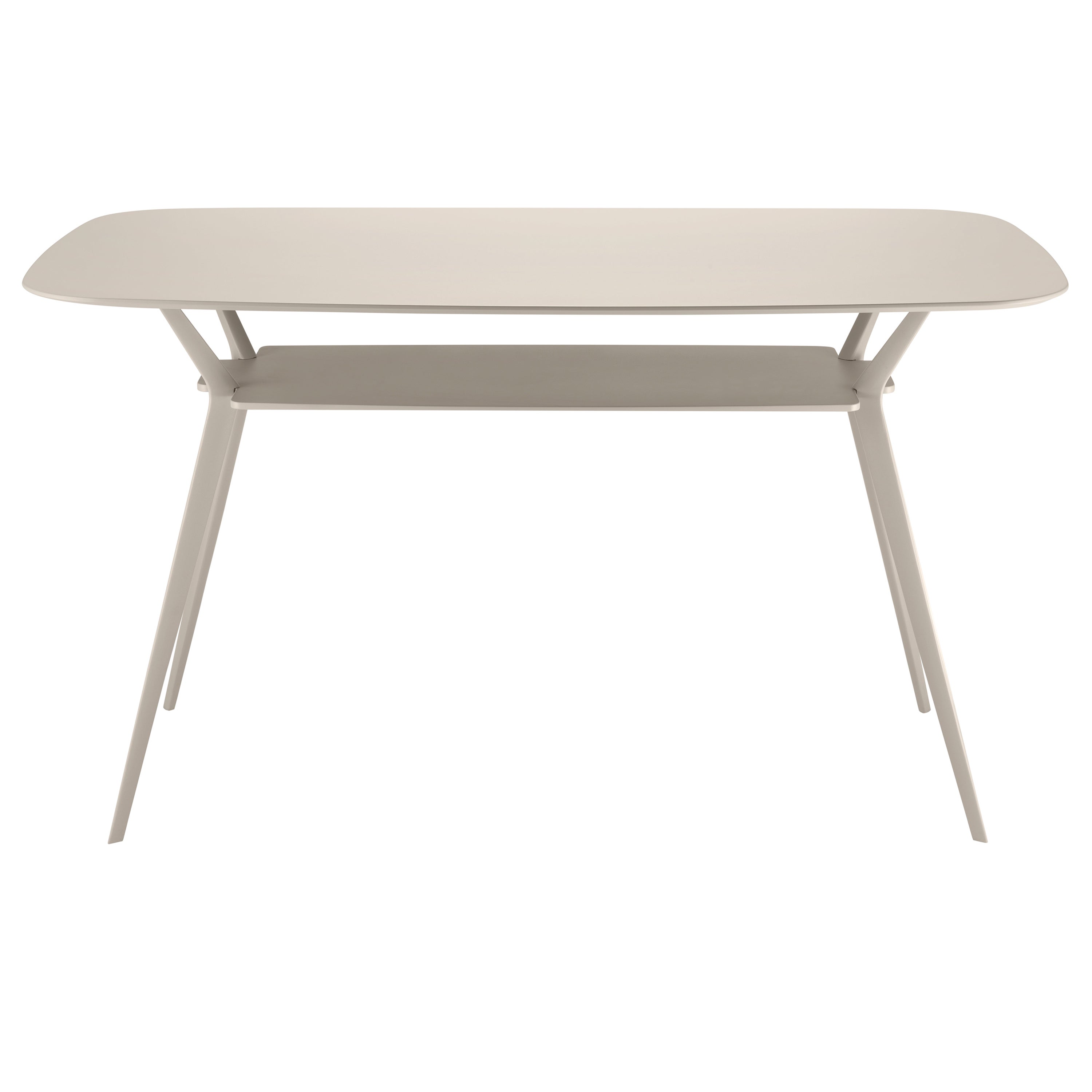 Alias Biplane 487 High Table in Sand MDF Top and Sand Polished Aluminium Frame For Sale