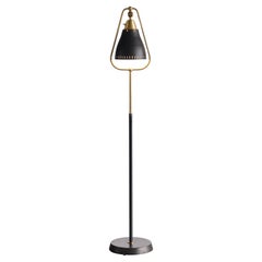 Swedish Modern Floor Lamp in Metal & Brass, Ab Armaturhantverk Göteborg, 1950s
