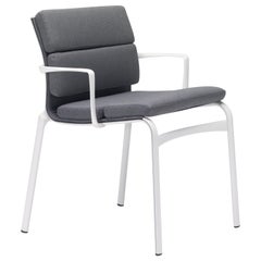 Fauteuil à cadre Alias 52 en tissu gris foncé avec cadre en aluminium blanc